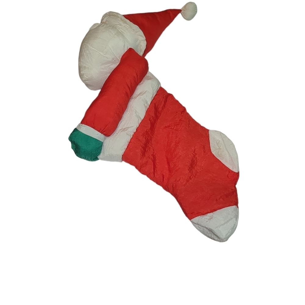 Vintage Department 56 Santa Claus Christmas Stocking Nylon 18" Long Plush - Picture 2 of 5